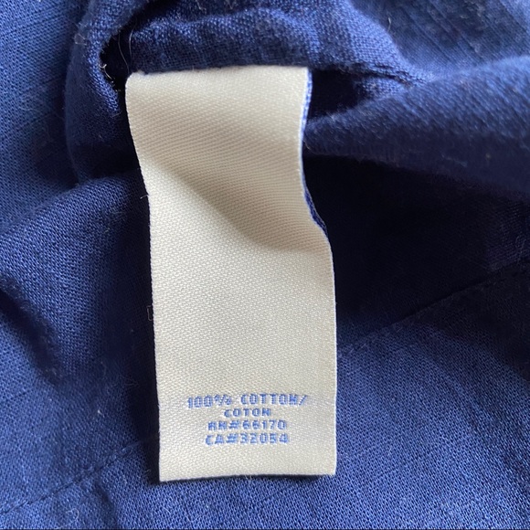 Odille Anthropologie Navy Stripe Sailor Tank with Silk Tie Collar - Picture 6 of 7